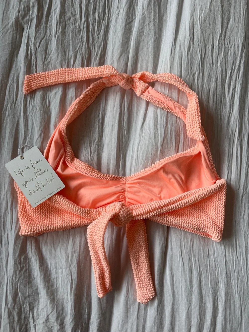Show Me Your Mumu Malta Swim Top Peach Sherbert Scrunch NWT